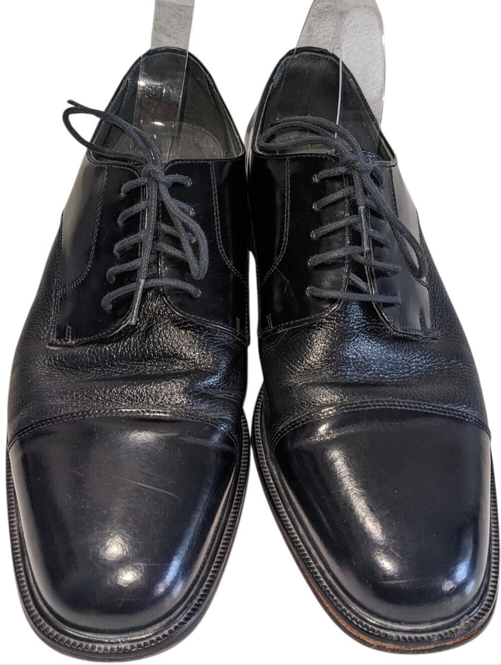 Florsheim Men's Black Cap-Toe Lace-Up Leather Oxfords Size 10